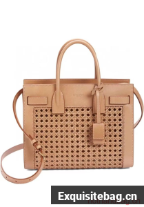 SAINT LAUREN SAC DE JOUR BABY IN CANEWORK VEGETABLE-TANNED LEATHER Y877440 apricot