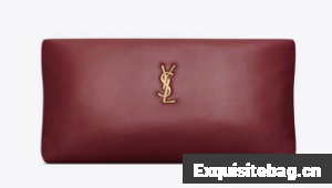 SAINT LAURENT CALYPSO LONG POUCH IN LAMBSKIN 774062 ROUGE MERLOT