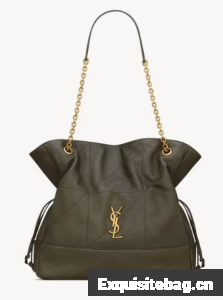 SAINT LAURENT JAMIE SHOPPING IN LAMBSKIN 809824 LIGHT MUSK