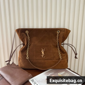 SAINT LAURENT JAMIE SHOPPING IN SUEDE 809824 brown