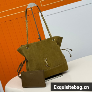 SAINT LAURENT JAMIE SHOPPING SMALL IN SUEDE 833948 GOLDEN LEAF