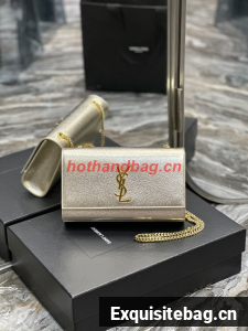 SAINT LAURENT KATE CHAIN WALLET 742833 Light gold