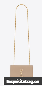 SAINT LAURENT KATE SMALL IN GRAIN DE POUDRE EMBOSSED LEATHER 469390 DARK BEIGE