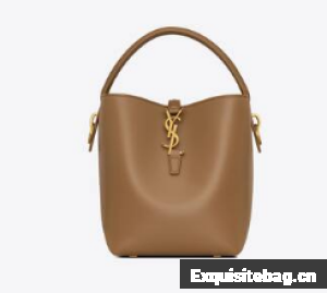 SAINT LAURENT LE 37 SMALL IN SHINY LEATHER 749036 Khaki