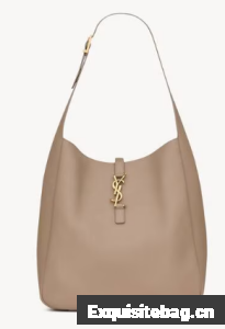 SAINT LAURENT LE 5 A 7 SUPPLE LARGE IN GRAINED LEATHER 753837 DUSTY GREY