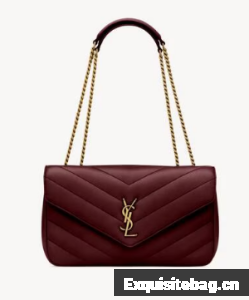 SAINT LAURENT LOULOU MEDIUM IN MATELASSE LAMBSKIN 801439 ROUGE CABERNET