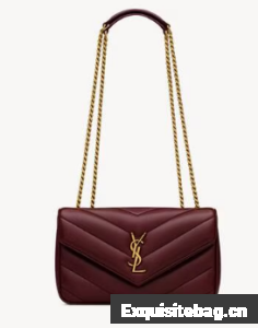 SAINT LAURENT LOULOU SMALL IN MATELASSE LAMBSKIN 801437 ROUGE CABERNET