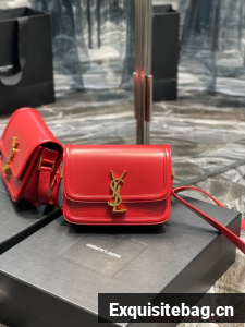 SAINT LAURENT SOLFERINO SMALL SATCHEL IN BOX LEATHER 634306 RED