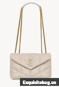 SAINT LAURENT TOY PUFFER IN LAMBSKIN 759337 BLANC VINTAGE