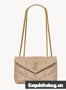 SAINT LAURENT TOY PUFFER IN LAMBSKIN 759337 DARK BEIGE