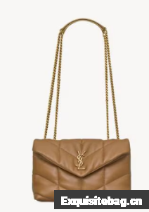 SAINT LAURENT TOY PUFFER IN LAMBSKIN 759337 DARK CORK