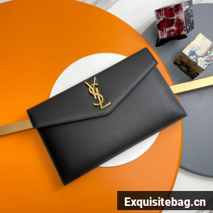 SAINT LAURENT UPTOWN POUCH IN SMOOTH LEATHER 565739 BLACK