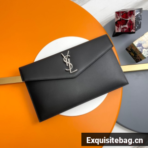 SAINT LAURENT UPTOWN POUCH IN SMOOTH LEATHER C565739 BLACK