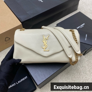 Saint Laurent CALYPSO small in plunged lambskin 734153 BLANC VINTAGE