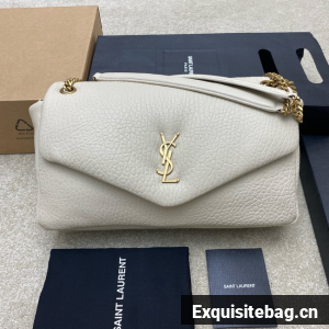 Saint LaurentCALYPSO SMALL IN GRAINED LAMBSKIN 734153 BLANC VINTAGE