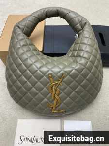 Yves Saint Laurent ICARE hobo in quilted nappa 858160 dark green