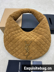 Yves Saint Laurent ICARE hobo in quilted suede 858160 CARAMEL COGNAC