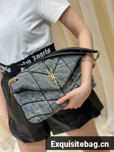 Yves Saint Laurent Loulou Puffer Denim Bag S03020 Blue