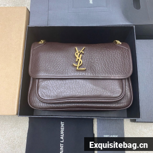 Saint Laurent NIKI MEDIUM IN GRAINED LAMBSKIN 633178 coffee red