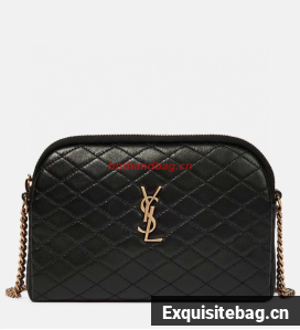 SAINT LAUREN GABY ZIPPED POUCH IN QUILTED LAMBSKIN 7336671 BLACK