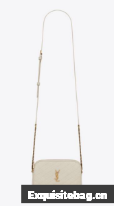 SAINT LAUREN GABY ZIPPED POUCH IN QUILTED LAMBSKIN 7336671 BLANC VINTAGE