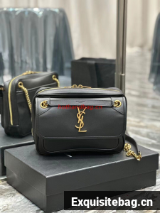 SAINT LAUREN NIKI BABY CHAIN BAG IN SMOOTH LEATHER Y871250 black