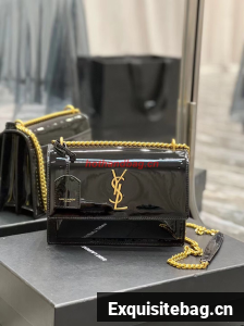 SAINT LAUREN NIKI SMALL CHAIN BAG IN LEATHER Y742206 black