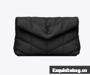 SAINT LAUREN PUFFER SMALL POUCH IN QUILTED LAMBSKIN 6508801 black