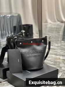 SAINT LAUREN RIVE GAUCHE BUCKET BAG IN SMOOTH LEATHER Y689299A black