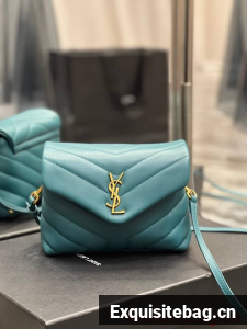 SAINT LAURENT LOULOU TOY STRAP BAG IN QUILTED Y LEATHER 678401 green