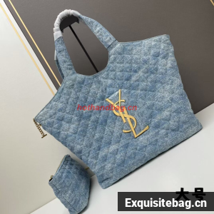 SAINT LAURENT SHOPPING Denim bag Y205320 light blue