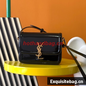 SAINT LAURENT SOLFERINO SMALL SATCHEL IN BOX LEATHER 634306 BLACK