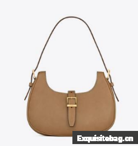 Yves Saint Laurent LE FERMOIR HOBO BAG IN SHINY LEATHER 6726152 BROWN GOLD