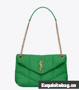 Yves Saint Laurent PUFFER SMALL CHAIN BAG IN QUILTED LAMBSKIN 5774761 EMERALD GREEN