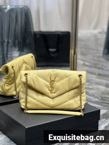 Yves Saint Laurent PUFFER SMALL CHAIN BAG IN QUILTED LAMBSKIN 5774761 yellow