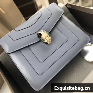 Bvlgari Original Calfskin Leather serpenti forever Shoulder Bag 97520 Light blue