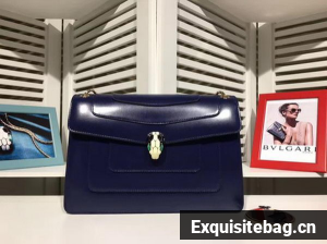 BVLGARI Medium Shoulder Bag Calfskin Leather BG2281 Royal