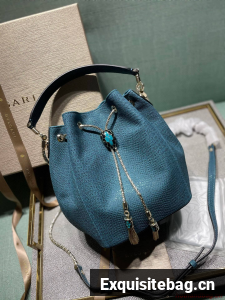 BVLGARI Original Snake Skin Bucket Bag B287614 Blue