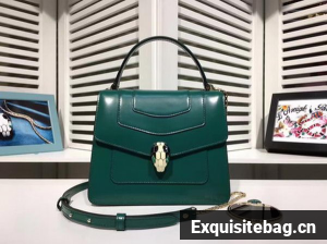 BVLGARI Serpenti Forever Bag Patent Leather BG2280 Green