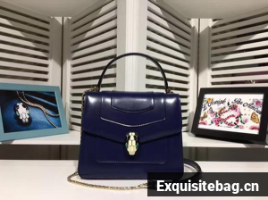 BVLGARI Serpenti Forever Bag Patent Leather BG2280 Royal