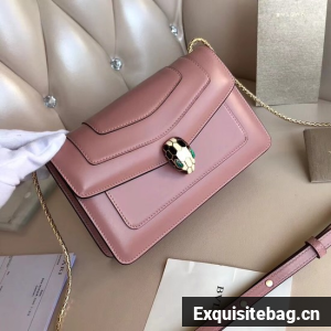 BVLGARI Serpenti Forever leather hobo shoulder bag 7379 pink