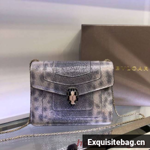 BVLGARI Serpenti Forever leather shoulder bag 34559 grey