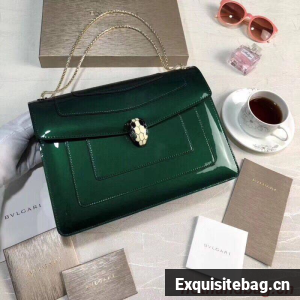 BVLGARI Serpenti Forever leather shoulder bag 35108 Green