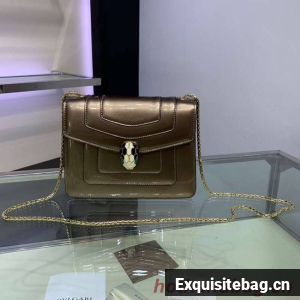 BVLGARI Serpenti Forever metallic-leather shoulder bag 34559 gold