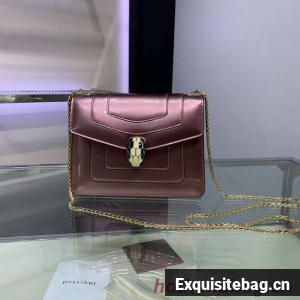 BVLGARI Serpenti Forever metallic-leather shoulder bag 34559 rose gold