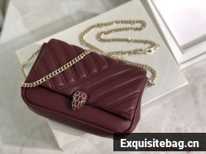 BVLGARI Shoulder Bag Calfskin Leather B288760 Burgundy