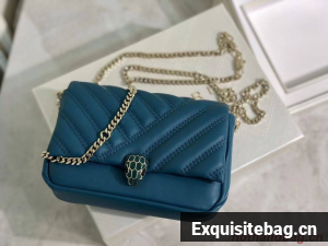 BVLGARI Shoulder Bag Calfskin Leather B288760 blue