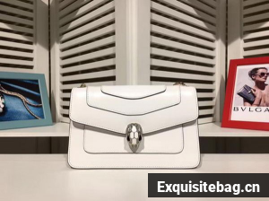 BVLGARI mini Shoulder Bag Calfskin Leather BG2282 White