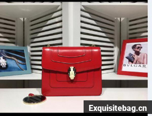 BVLGARI mini Shoulder Bag Calfskin Leather BG2283 Red