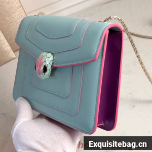 BVLGARI mini Shoulder Bag Calfskin Leather BG2283 light blue